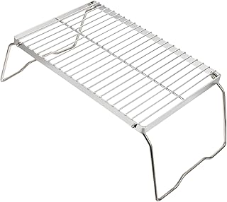 Yardenfun Grelha Para Churrasqueira A Gás Grelha De Acampamento Portátil Grelha De Aço Inoxidável Grelha De Aço Inoxidável Suporte De Grelha Portátil Grelha De Jardim Suporte Dobrável