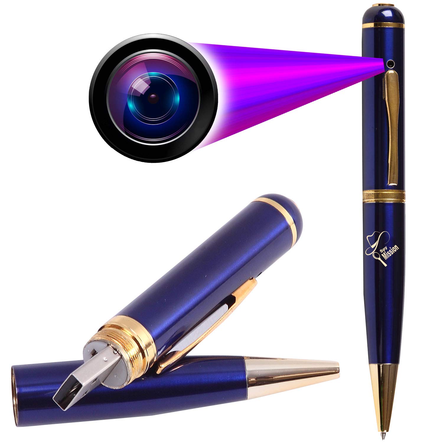 Spy Mission Spy Pen Camera, 16GB Mini Hidden Camera Pen Series 2 with Video & Photo Recorder Multifunction Home Security Spy Camera.Spy Pen Camera Video/Audio Hidden Recording,-image-2