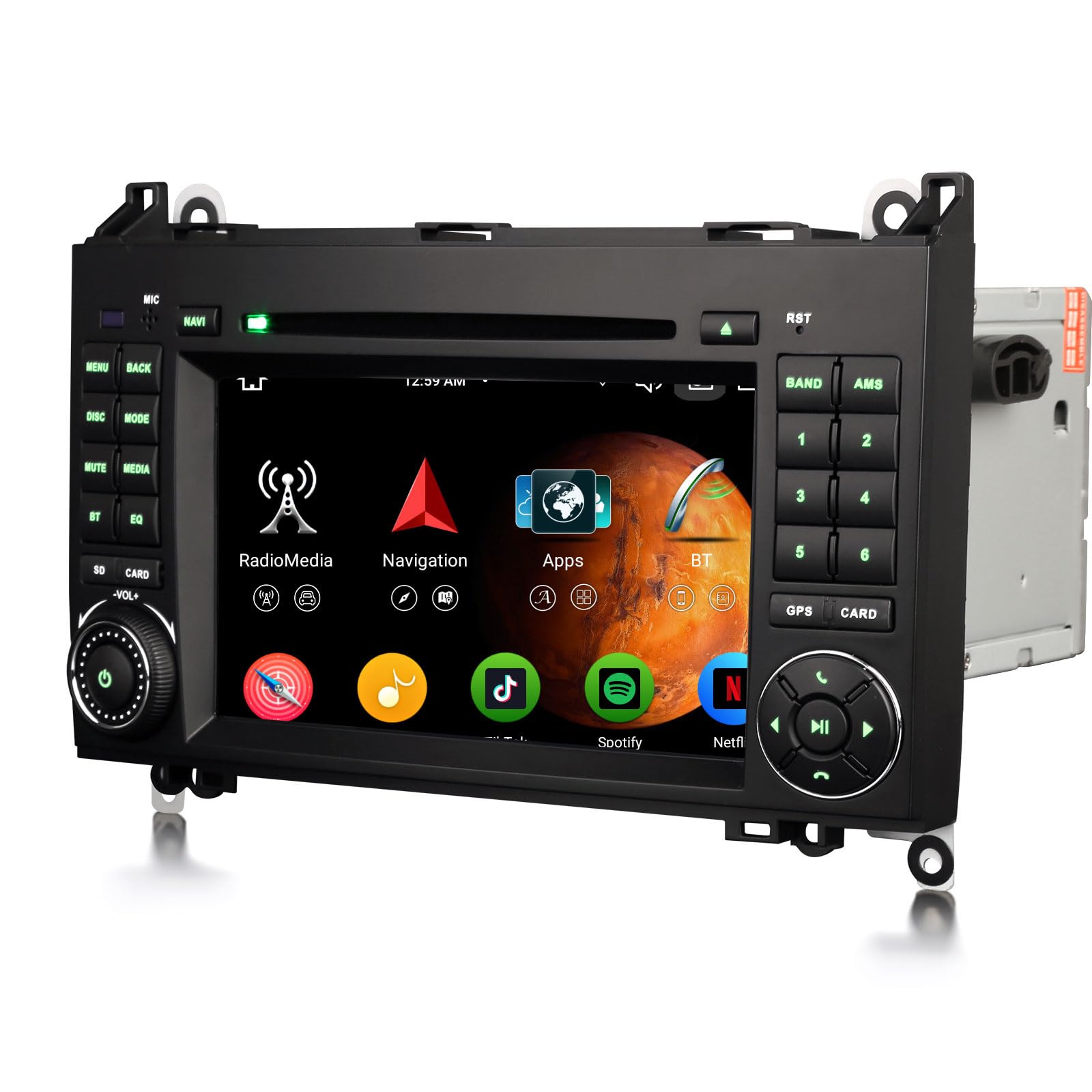 Erisin 7 Zoll Android 16 Autoradio Bluetooth für Mercedes A/B-Klasse W169 W245 Viano Vito W639 VW Crafter GPS Navigation CarPlay Android Auto WiFi 4G DSP DAB+ RDS CD Player DVD Canbus 8-Kern 4GB+64GB