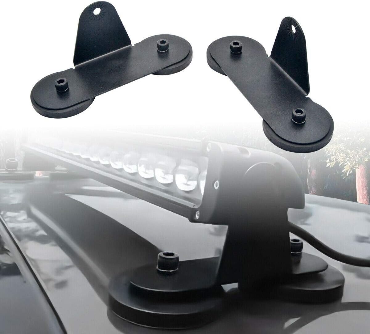 Universal Mounting Brackets, MACHSWON 2X Powerful Strong Magnetic Base Mount Bracket Roof LED Light Bar Holder