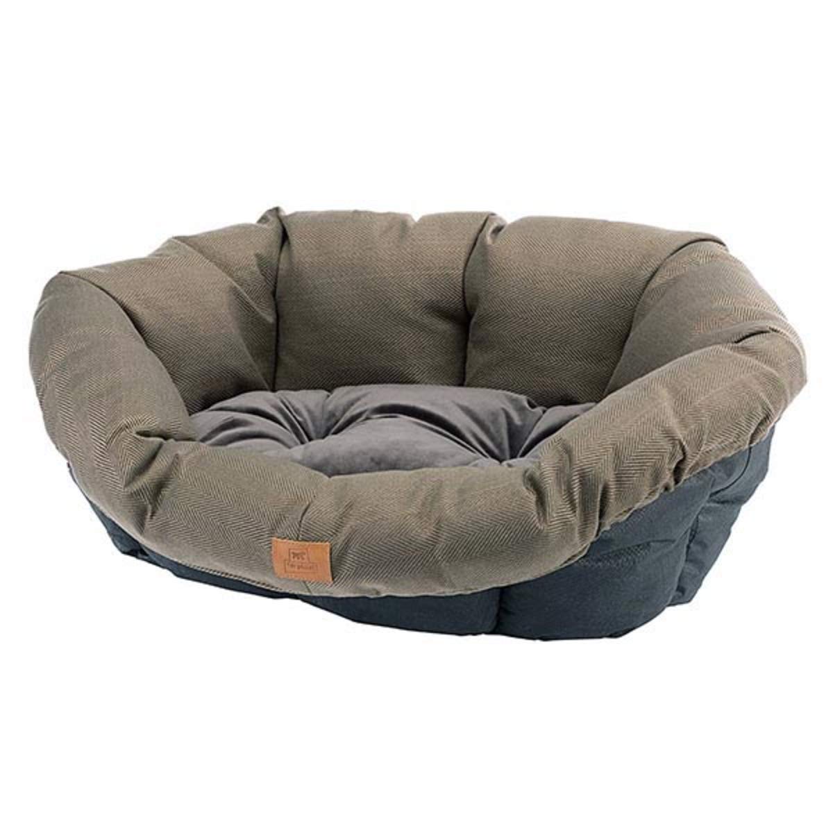 Ferplast Cuscino per Cuccia Cane e Gatto SOFA' TWEED 4, Materassino Cuscino Imbottito per Lettino per Cani Gatti, Ricambio per Cesta in Plastica Cani Gatti, Lavabile, 64 x 48 x h 25 cm, Marrone