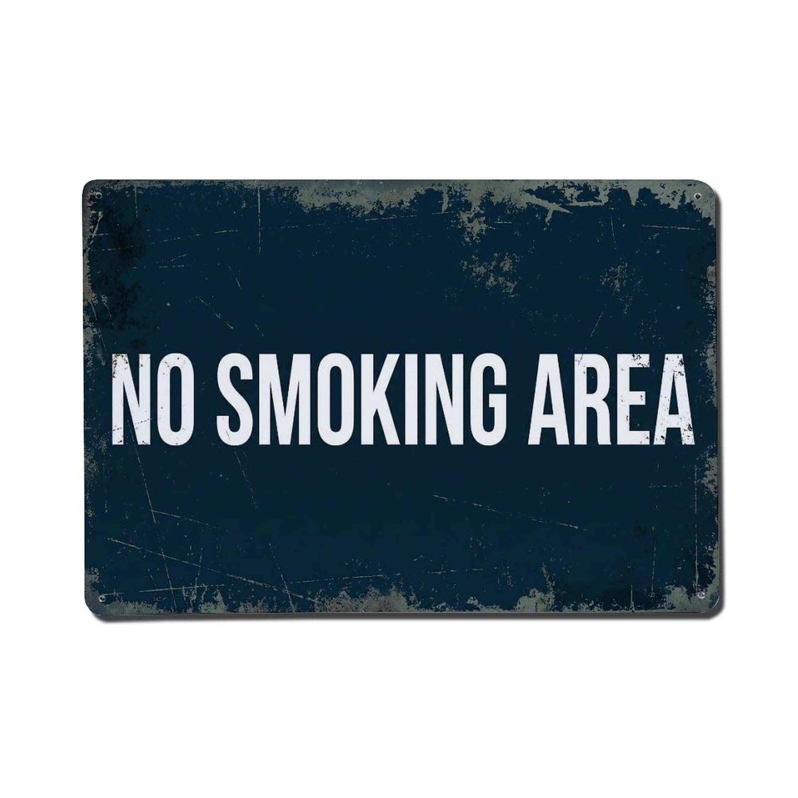 Vintage No Smoking Area Metal Tin Sign
