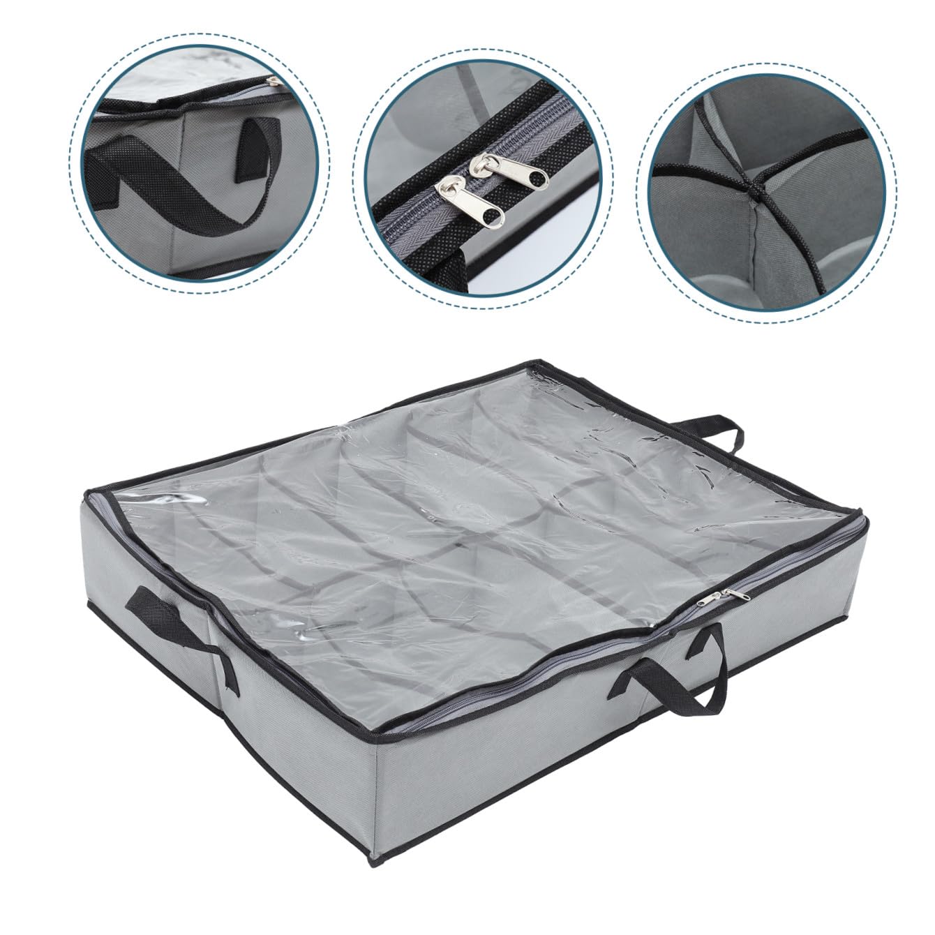 Didiseaon Scatola Porta Scarpe Pieghevole Contenitore Portascarpe Borsa da Scarpe Trasparente con Cerniera per Organizzare e Conservare in Modo Efficiente