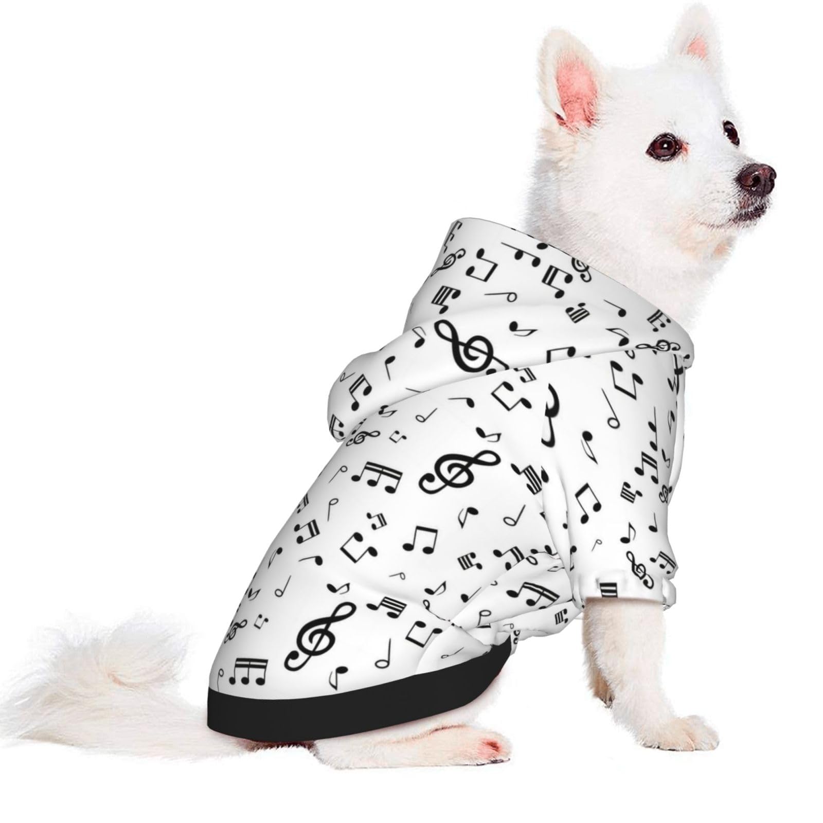 Amazon.co.jp: ドッグウェア 音符柄 ペット服 冬 パーカー 帽子付き 犬