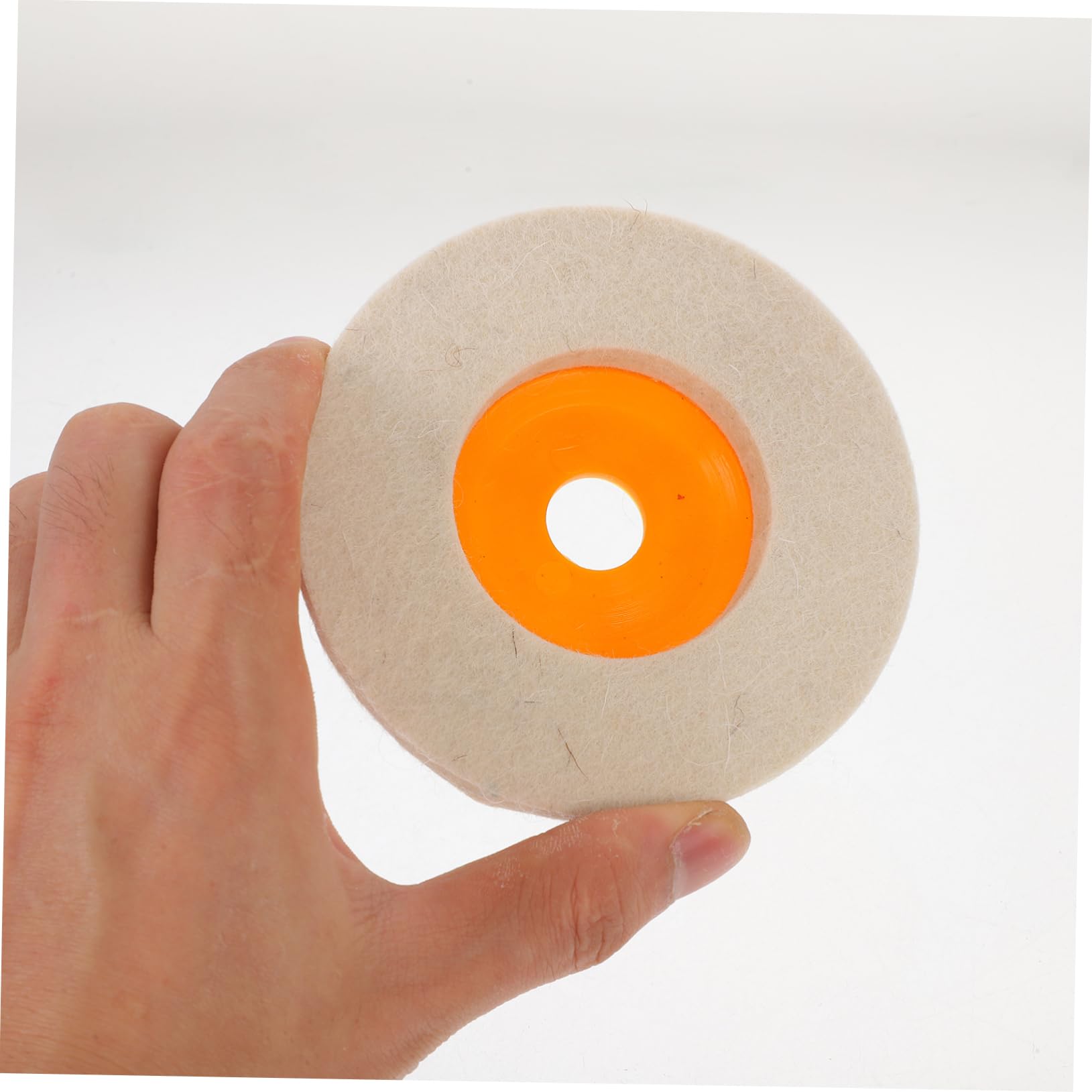HOLIDYOYO Wool Felt Polishing Wheel Discs 10 Pack 4 Inches for Angle Grinder White/Yellow