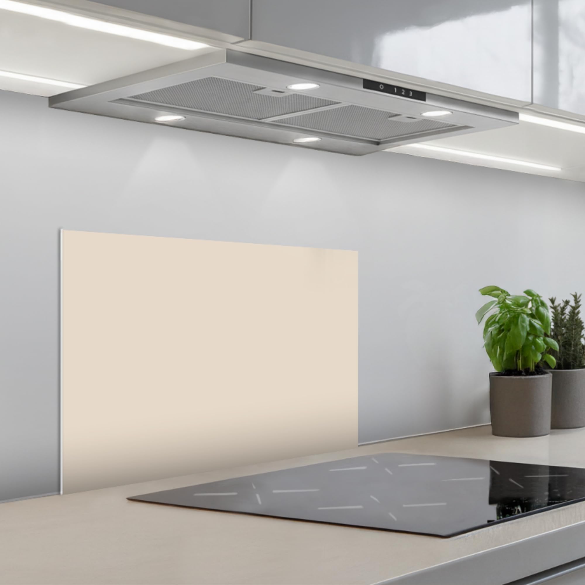 KitchenYeah© Antisalpicaduras Cocina 40x60 cm Adhesivo Salpicadero Protector Salpicaduras Sink Splash Guard Luz - Beige - Color - Sólido