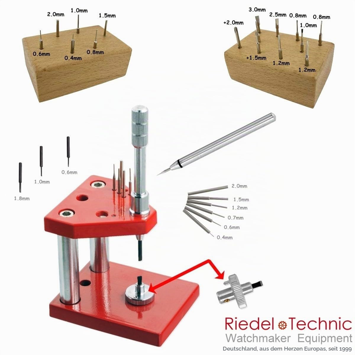 Armbandkürzer Set RIEDEL TECHNIC Xtreme - Uhrenwerkzeug zum professionellen Kürzen von Uhren-Metallarmbändern