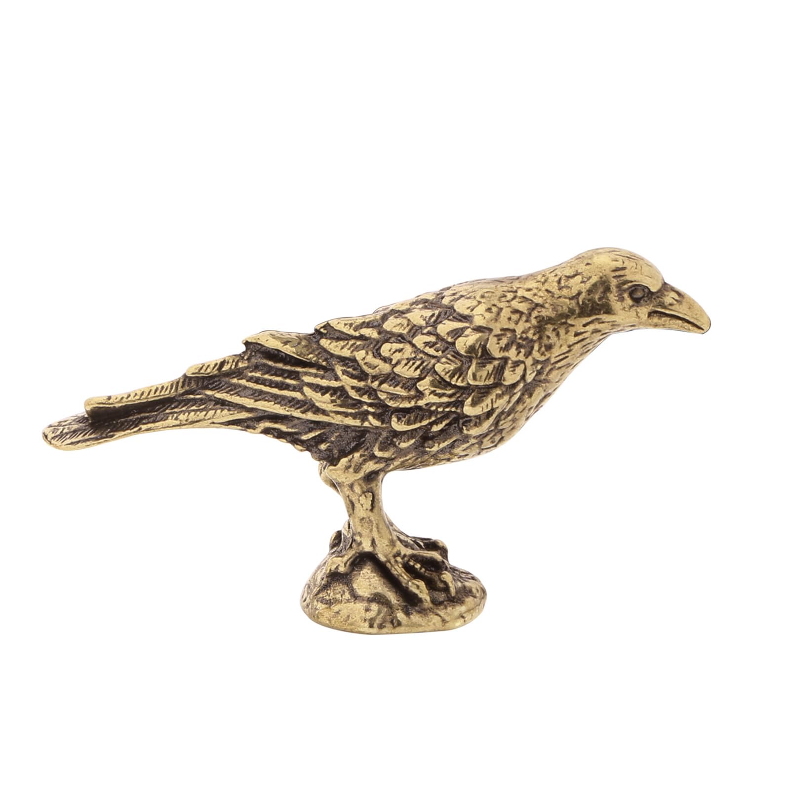 Brass Animal Figurine Ravens Statue Shelf Decor Accent Ravens Decorative Object Tabletop Centerpiece Home Decoration Table Ornament