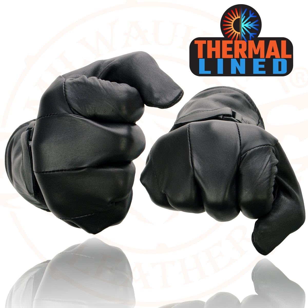 Milwaukee Leather MG7505 Men's Black Gauntlet Leather Winter Motorcycle Hand Gloves - Image 6