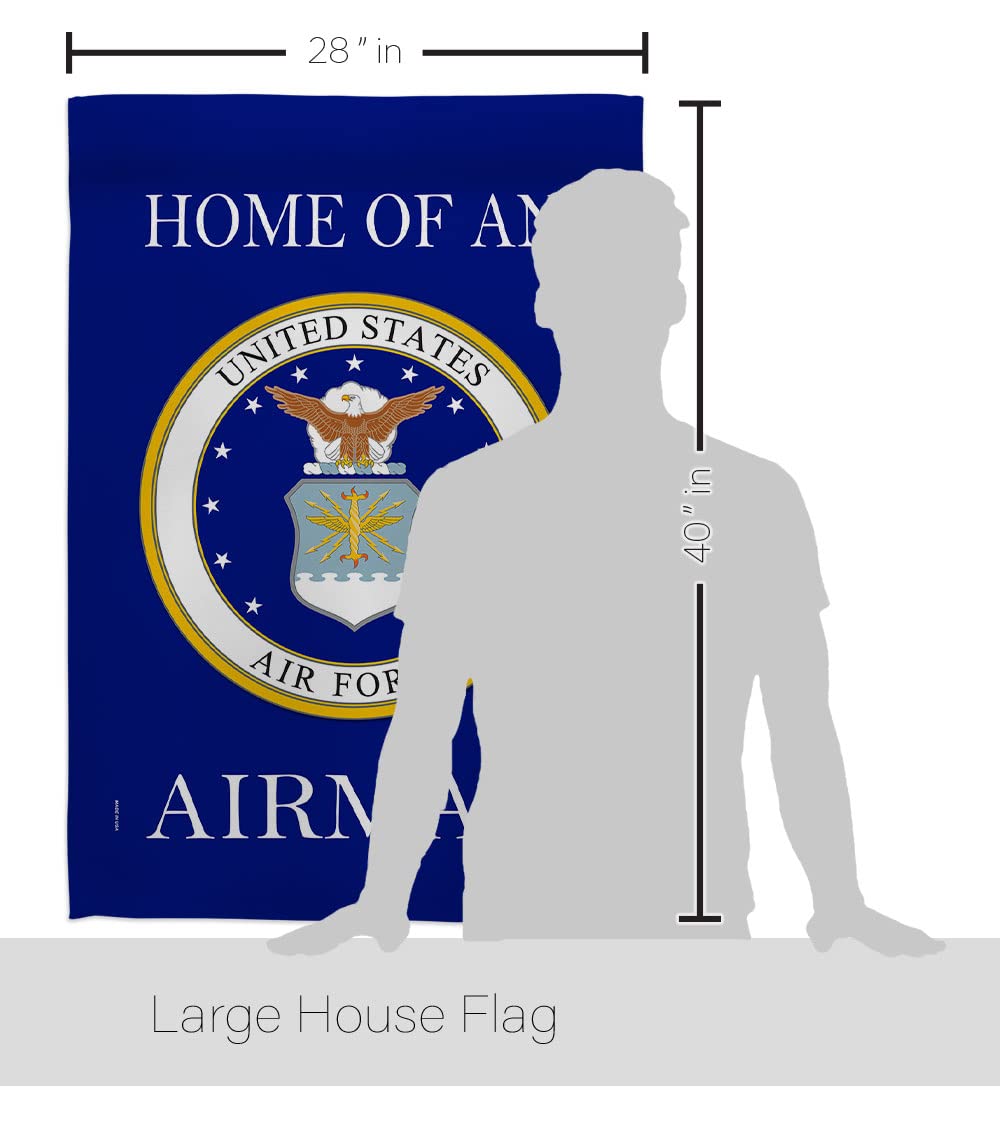Breeze Decor Gartenflagge „Home Of Airman“ – Doppelseitig, 33x47 Cm, Für US Air Force Fans
