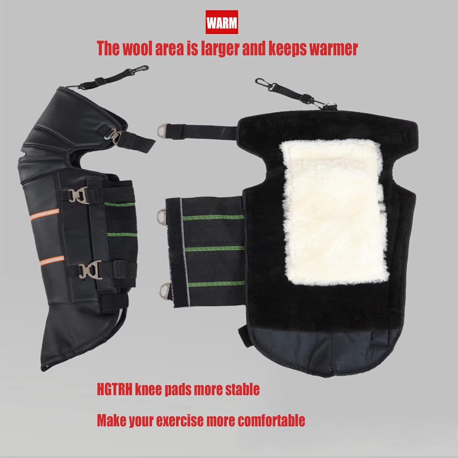 Winter Leg Warmer Windproof Knee Warm Pad, Windproof Thermal Knee Leather Motorcycle Knee Pads Windproof Leg Gaiter Winter Warm Leggings Covers Thermal Fleece Lining for Unisex Women Men
