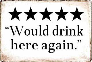 Would drink here again Vintage beer man cave 12 x 8 inch Tin Signs
