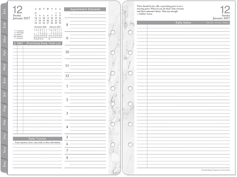 FranklinCovey - Carrara Two Page Per Day Ring-Bound Planner Compact, Jan 2027 - Dec 2027