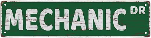 Mechanic Metal Tin Sign 4x16 inch Retro Diner Shop Cafe Restaurant Decor