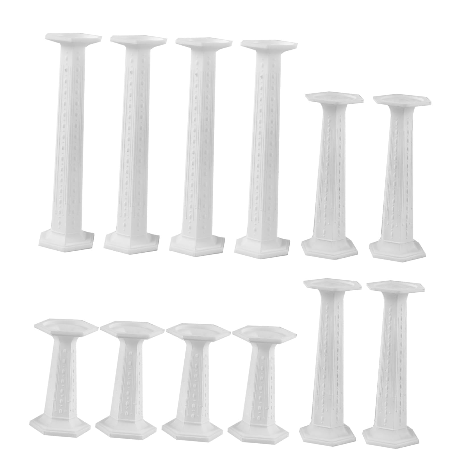 Yardenfun 12pcs Decor Roman Column Roman Pillars for Doll House Weddings Pillars Roman Statue Roman Pillar Statue Photo Prop Weddings Column Roman Pillar Ornament Rome White Mini