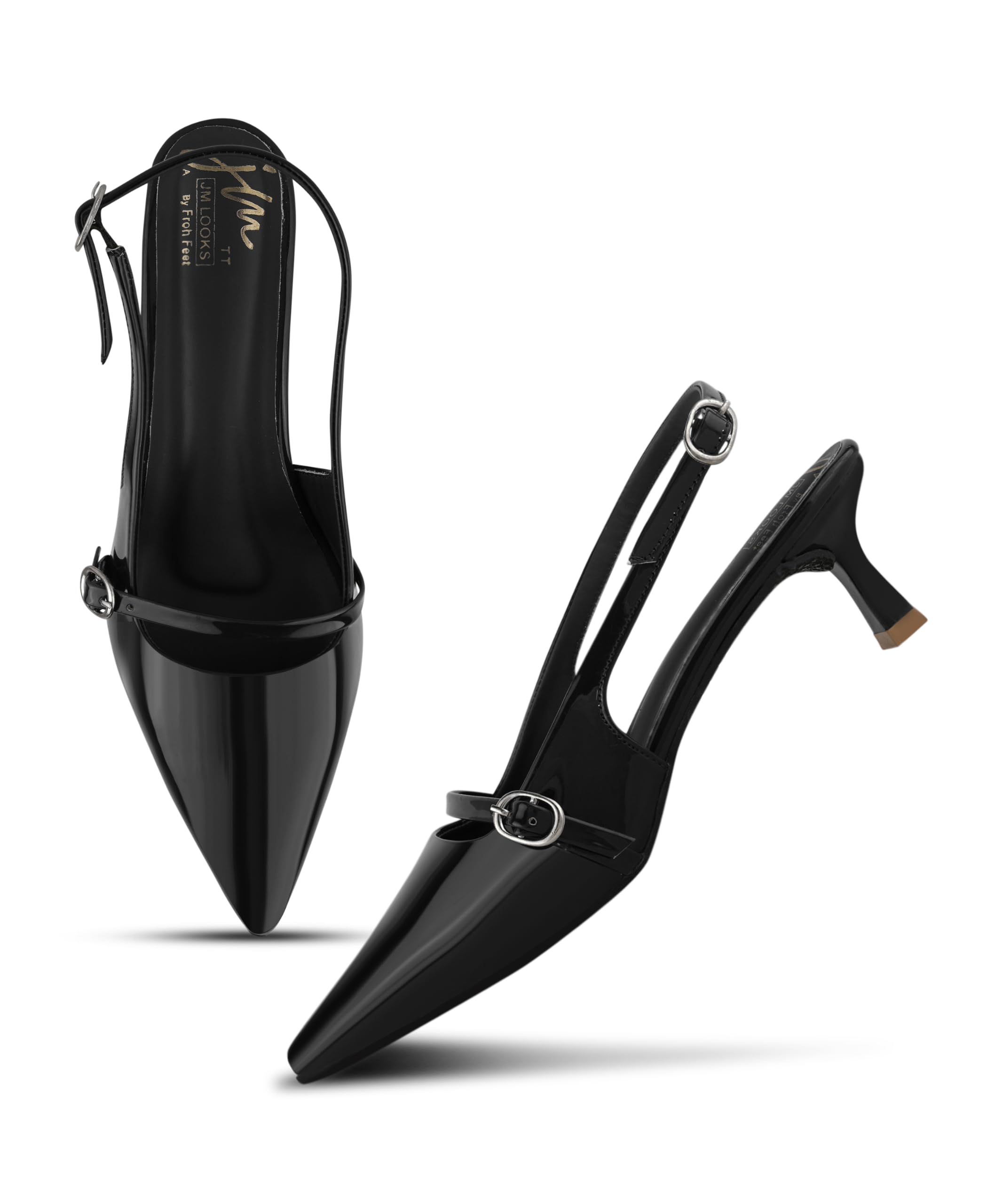 jm looks Women's Elegant Patent Pointed Toe Slingback Pumps with Double Slim Buckle Straps-picture-19