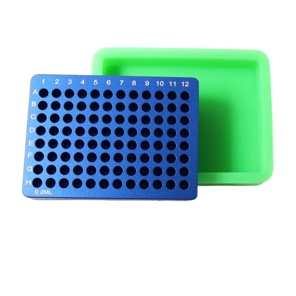 0.2ml Aluminum Cooling Block 96 Well PCR Plate Cooler Lab Module | Anodized Aluminum Alloy, 96 Well 0.2ml Grid, Rapid Passive Heat Transfer, High Dimensional Tolerance, Lab Thermal Modules