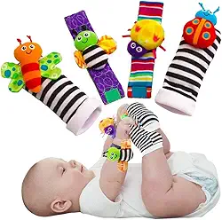 Brinquedos de meias de chocalho para bebês de 3 a 6 a 12 meses menina menino brinquedo de aprendizagem