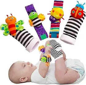Brinquedos de meias de chocalho para bebês de 3 a 6 a 12 meses menina menino brinquedo de aprendizagem