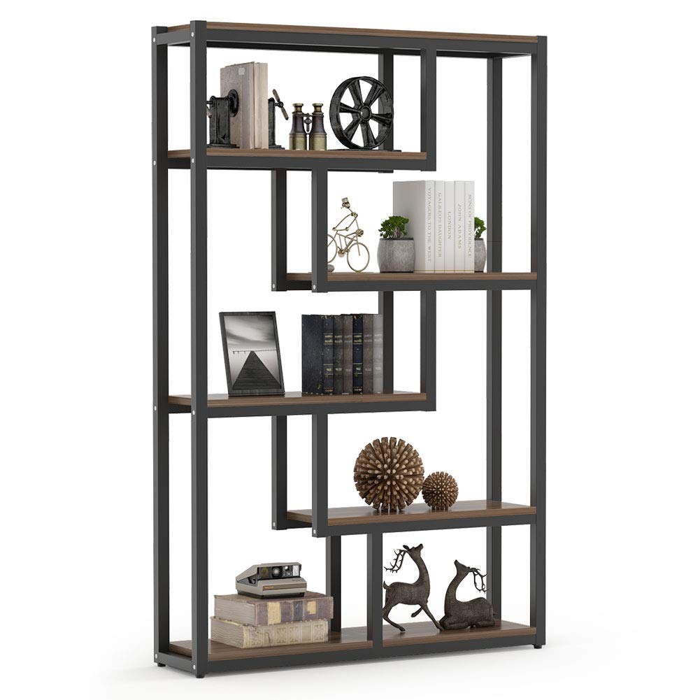 Buy Tribesigns Vintage Industrial Bookshelf, 6Shelf Etagere Bookcase