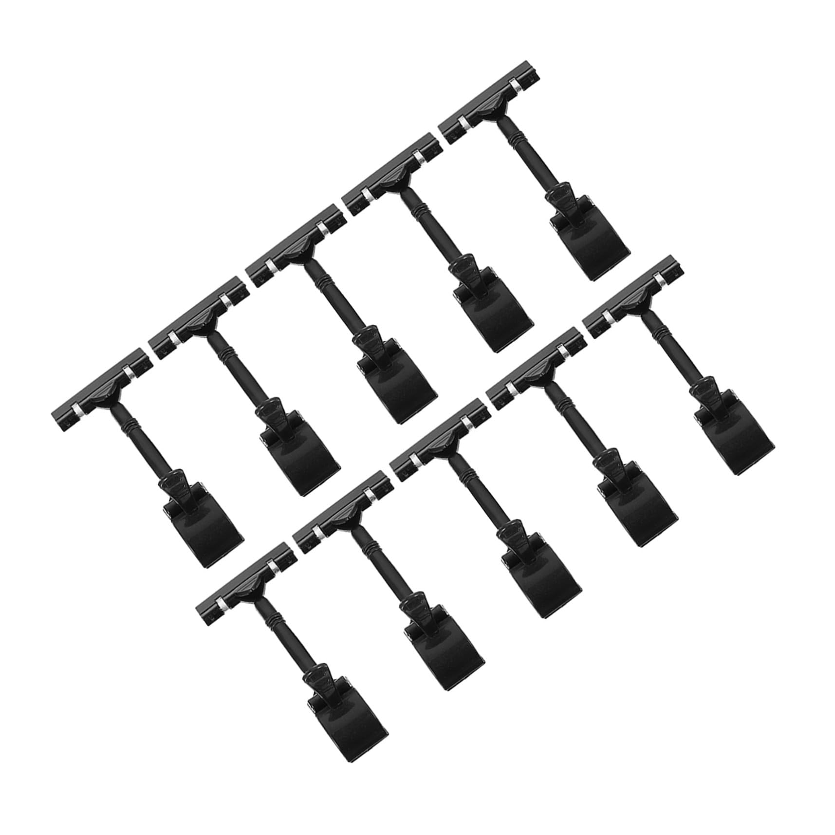 20 Pièces Support Étiquette Prix Clip Double Tête Noir Porte-étiquette Marchandises Ajustable pour Affichage Magasin Supermarché et Bureau