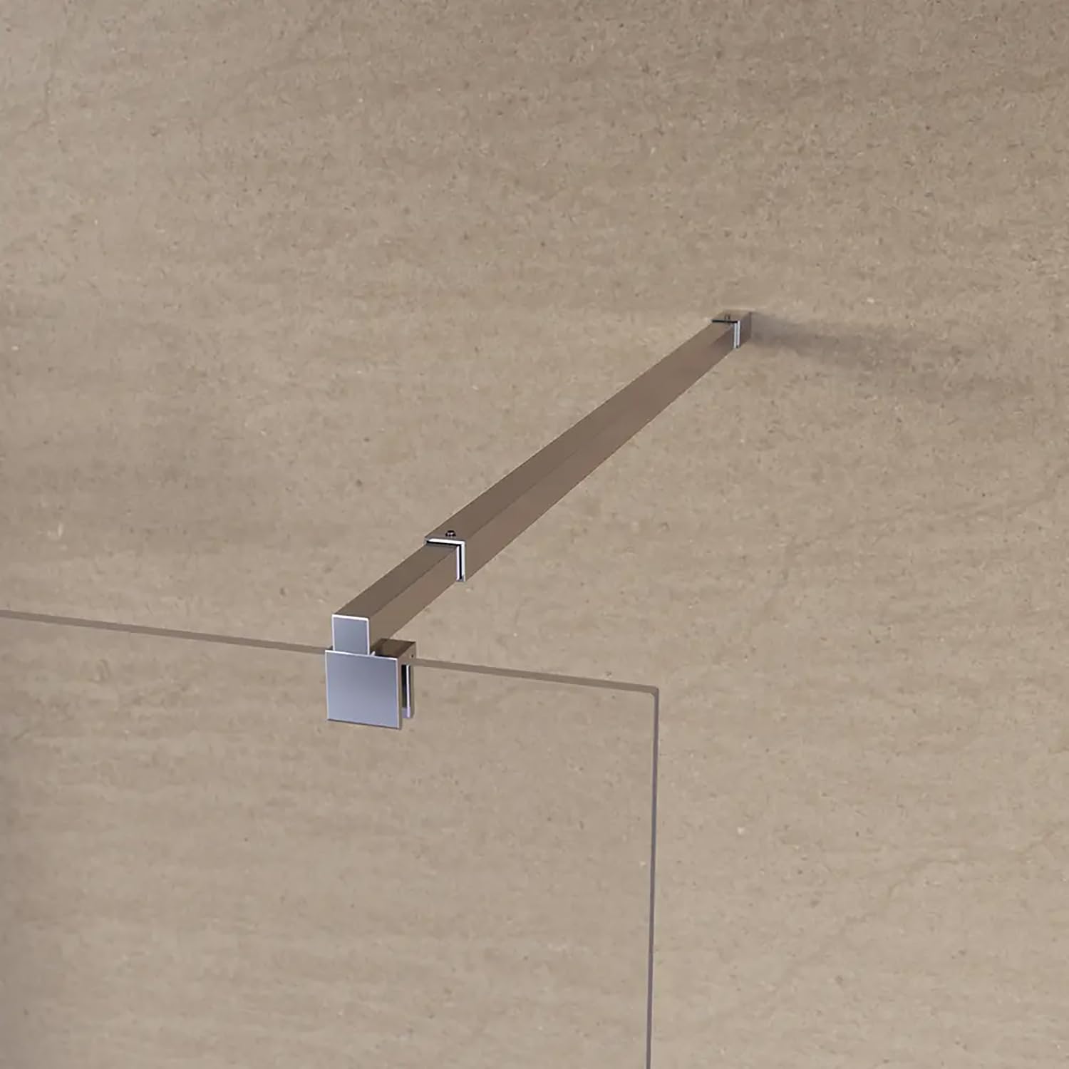 Box Doccia Walk-In 70cm Altezza 200cm Vetro Temperato Trasparente da 8mm con Trattamento Anticalcare