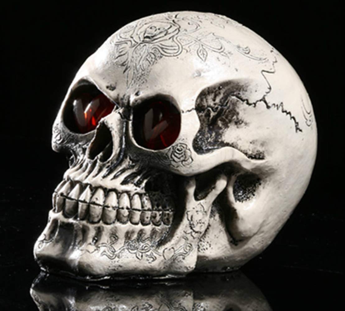 Amazon.co.jp: 人間の形の骸骨の頭ホモサピエンスの頭蓋骨の像置物悪魔