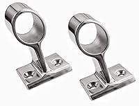 Vista 1 de Base de tubo de barco resistente de 60°, 2 unidades, acero inoxidable 316 de 22/0.984 in, rieles marinos para yates