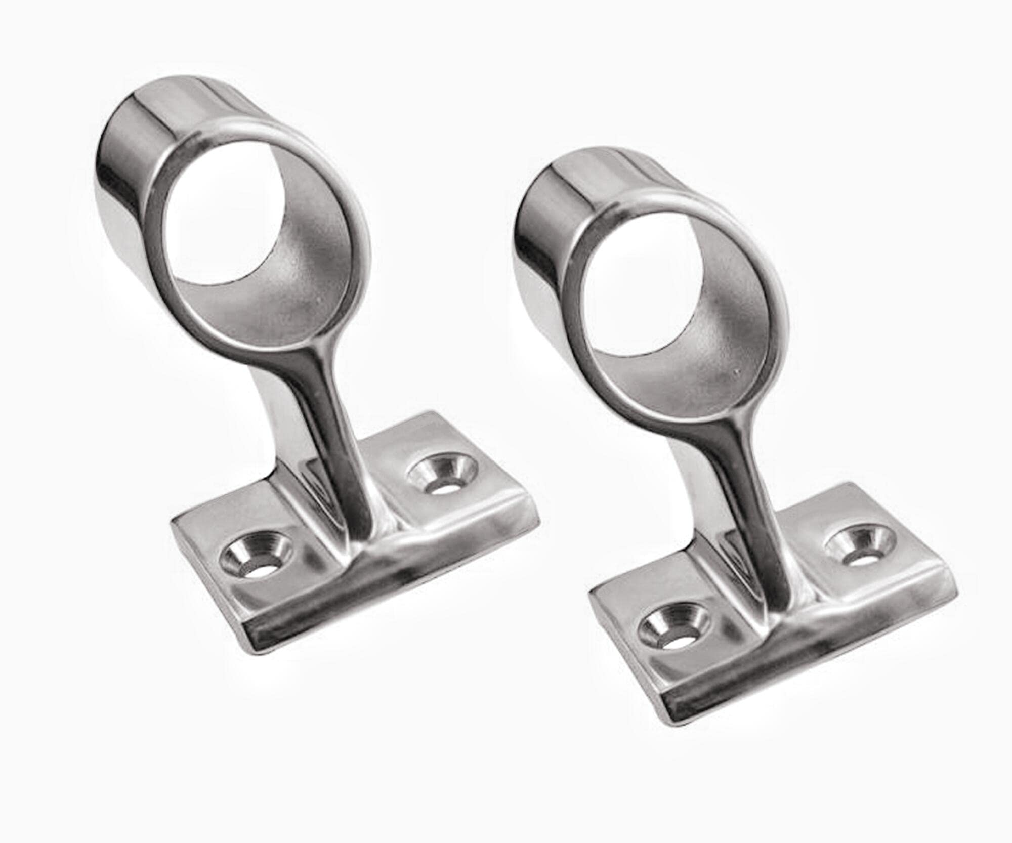 2PCS Heavy Duty 60° Boat Tube Pipe Base,316 Stainless Steel 22/25mm Marine Yacht Railing Rails Pipe Base Fitting Support