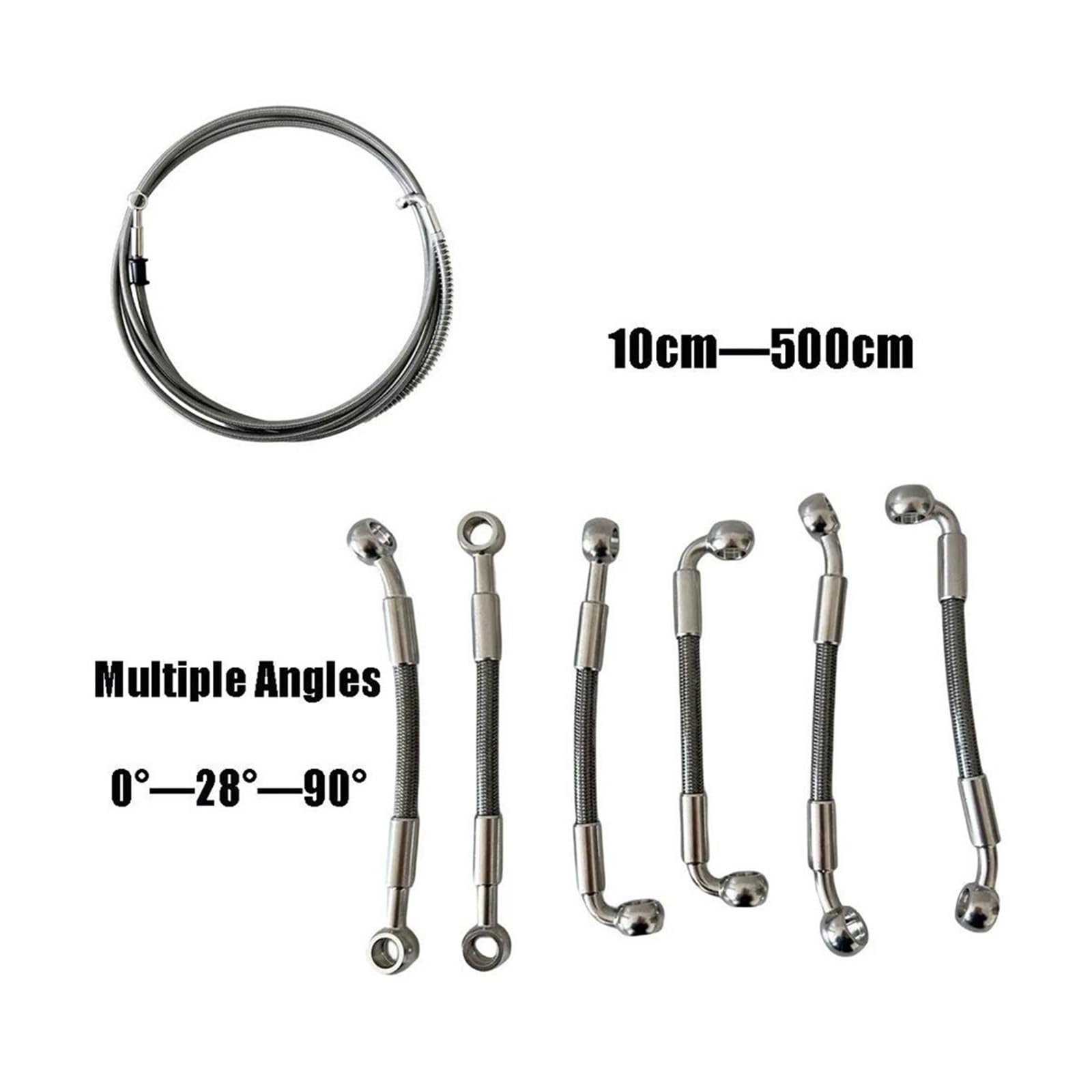 Bremsleitung Motorrad ATV Hydraulische Kupplung DOT Flexible Rohrleitung Ölschlauch Geflochtener Bremsschlauch M10 28~90 Motorrad-Ölschläuche Leitungsrohr