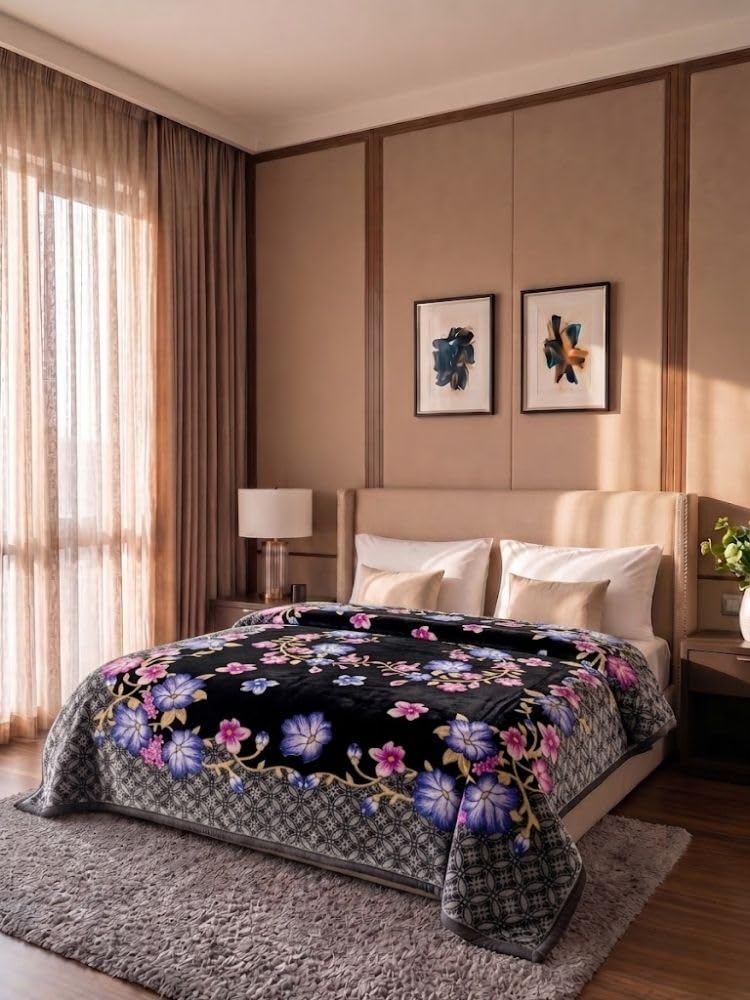 Signature Double Bed Blanket - 220cm x 240cm | Heavy Winter Comfort | Durable & Long Lasting | Comes in Zipper Bag (Dark Purple)-image-14