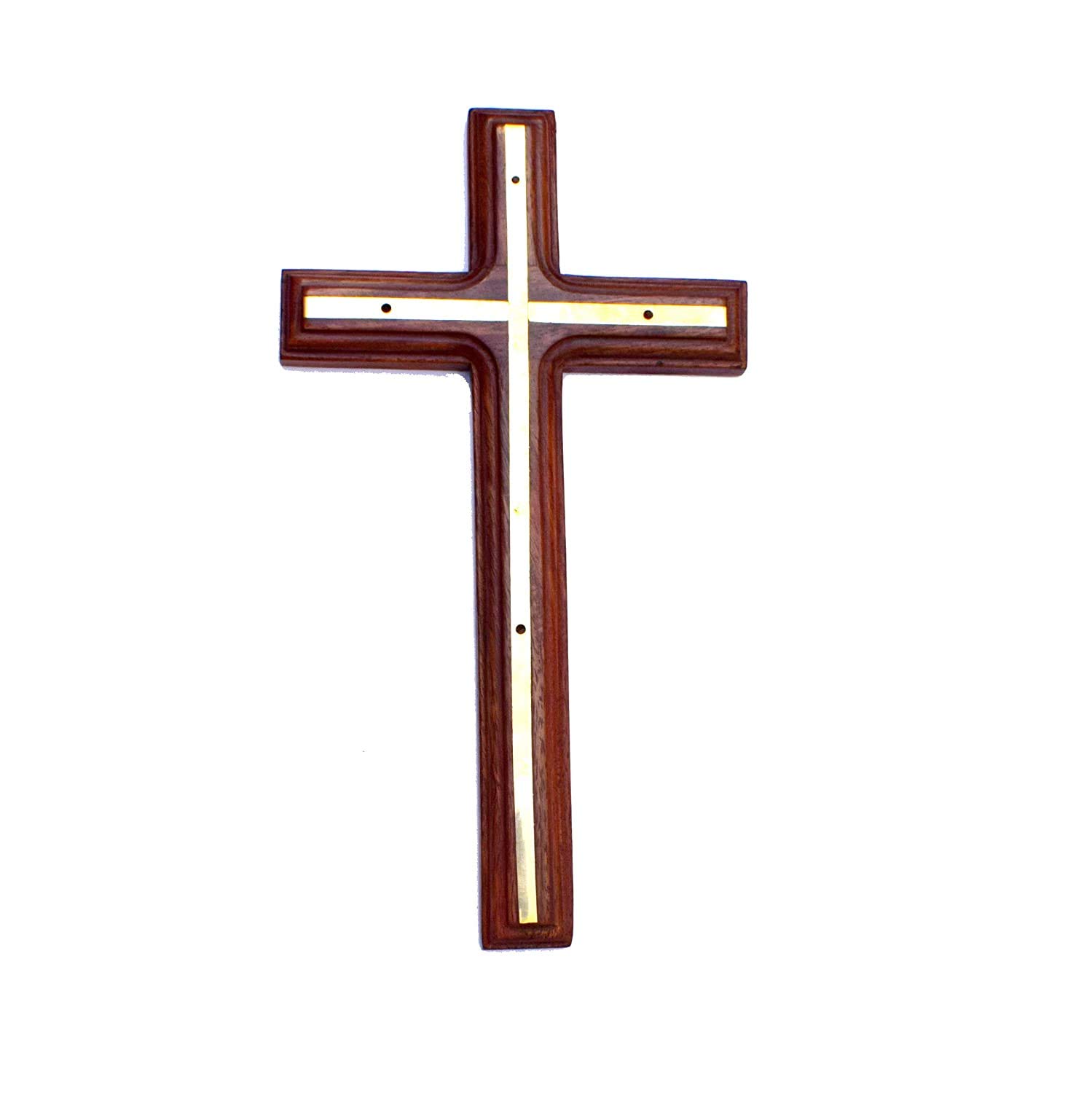 WIGANO Rosewood Jesus Christ Cross Crucifix Catholic Wall Mounted Hanging (Natural, Full - 9" x 5")