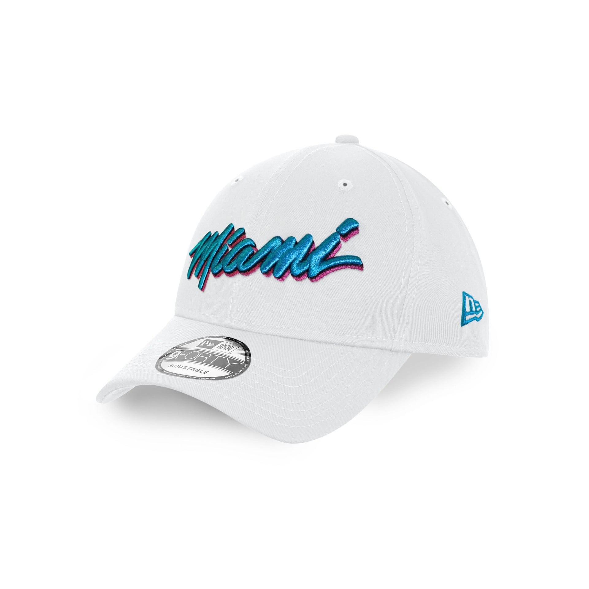 New Era Miami Heat NBA White 9Forty Adjustable Snapback Cap