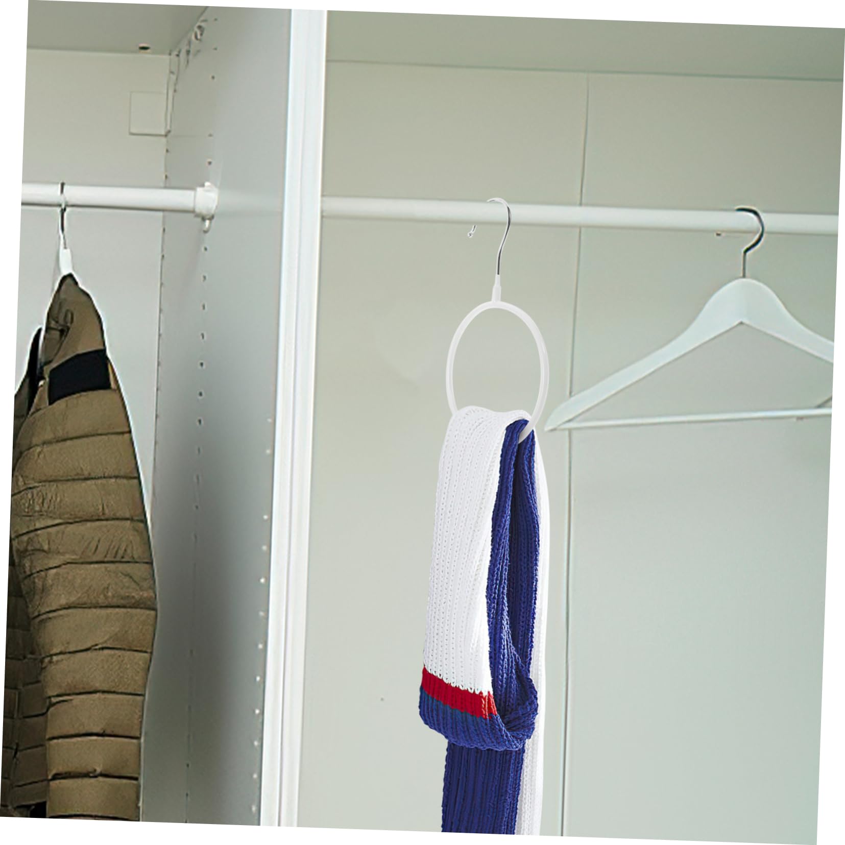 TOGEVAL 10pcs Scarf Hanger Organizer Non- Storage for Belts Ties and Scarves Space-Saving Wardrobe for Closet Organization