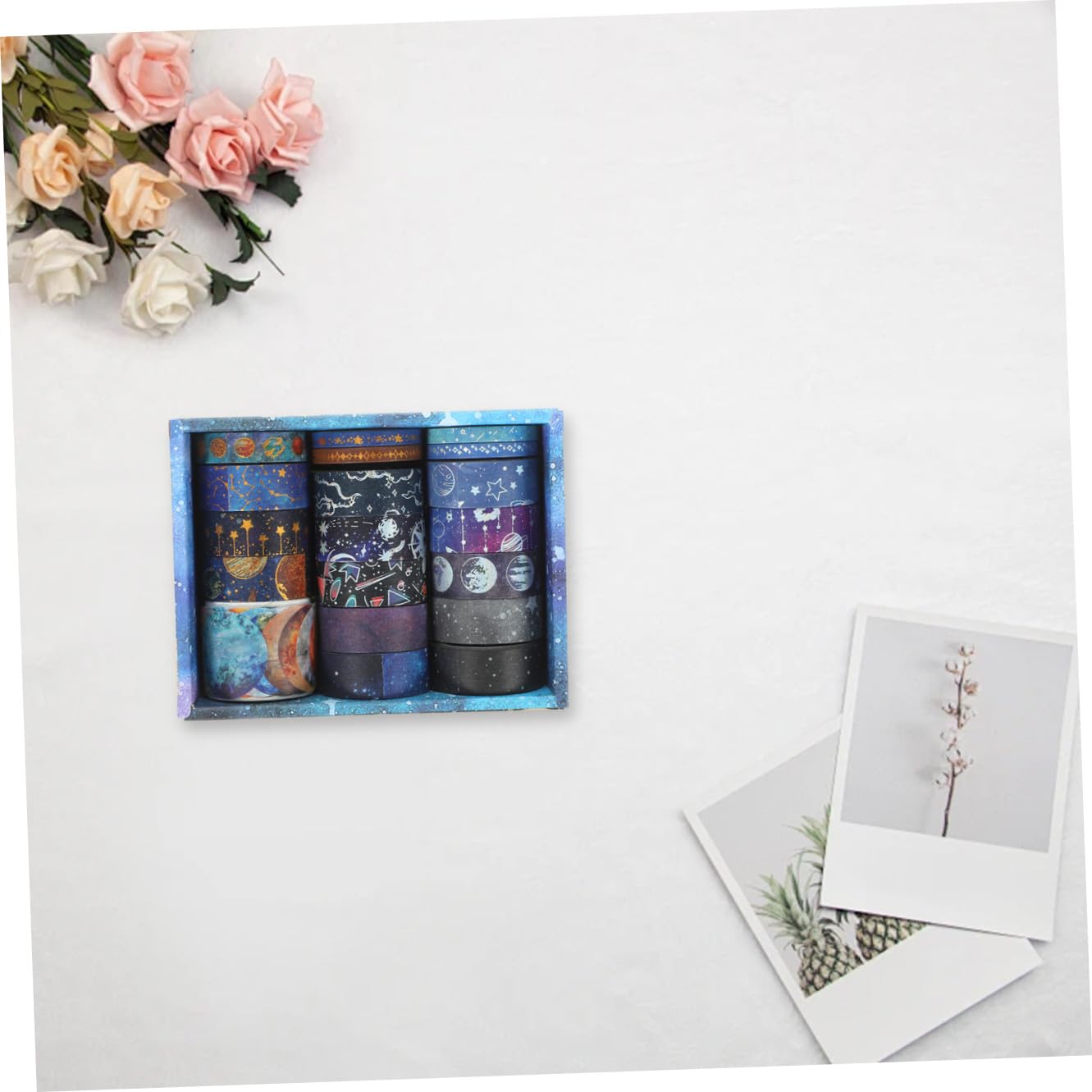 SHINEOFI 5 Sätze Universum-stern-taschenaufkleber Sternpapierstreifen Scrapbook-aufkleber Fest Geschenkband Geschenkeband Washi-tape-aufkleber Wickelbänder Japanisches Papier 19 Rollen * 5