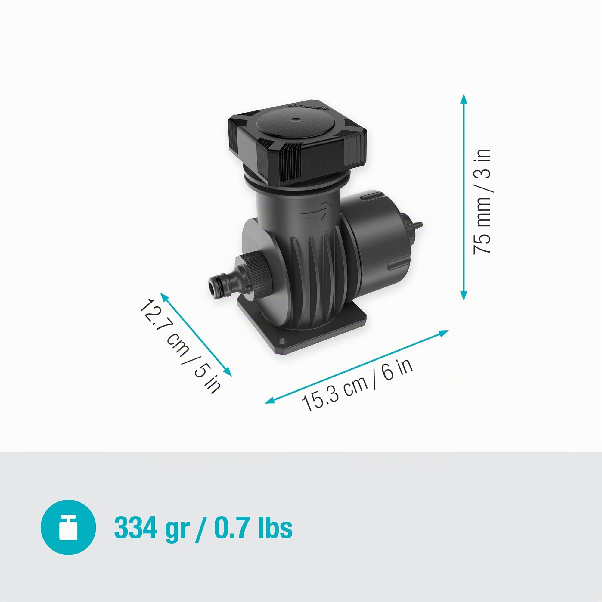 Gardena sistema Micro-Drip unidad básica 2000: Importante pieza de inicio para el sistema de riego automático, reduce la presión y filtra el agua, técnica de conexión sencilla (13310-20)