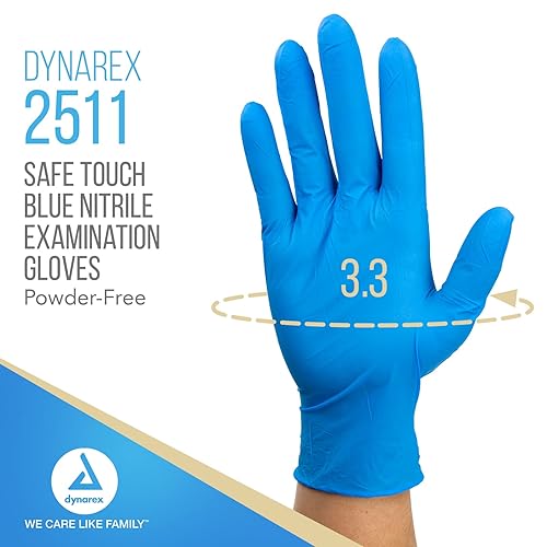 Miniatura 2 de Dynarex SafeTouch Guantes de nitrilo para exámenes, sin látex, libre de polvo.