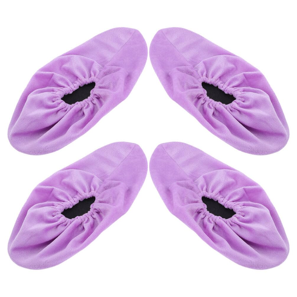 BESPORTBLE 2 Pack Bowling Shoe Covers Felt Bowling Shoe Protectors Soft Lint Material Anti-Slip Washable Accessories Equipment Violet