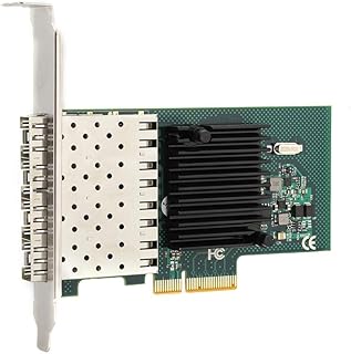 AMONIDA 4 portas 1000Mbps 4 compartimentos Sfp placa de rede PCI-E X4 Gigabit fibra, para placa de rede Ethernet I-ntel I350AM4 10/100/1000Mbps, PCB para Win 7/8/10