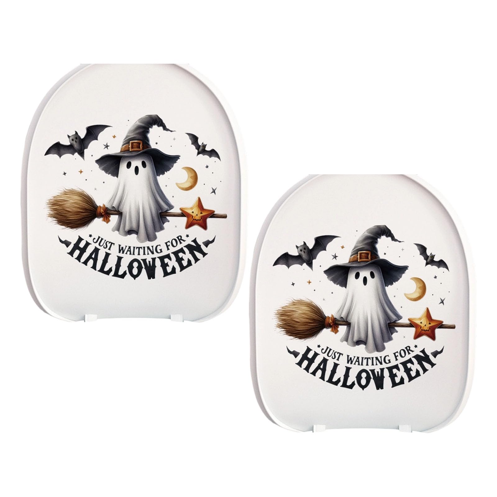 YPBEW Halloween Toilet Seat Cover Stickers Scary Pumpkin Ghosty Lid Sticker Halloweens Theme Party Home Decorations Seat Decals