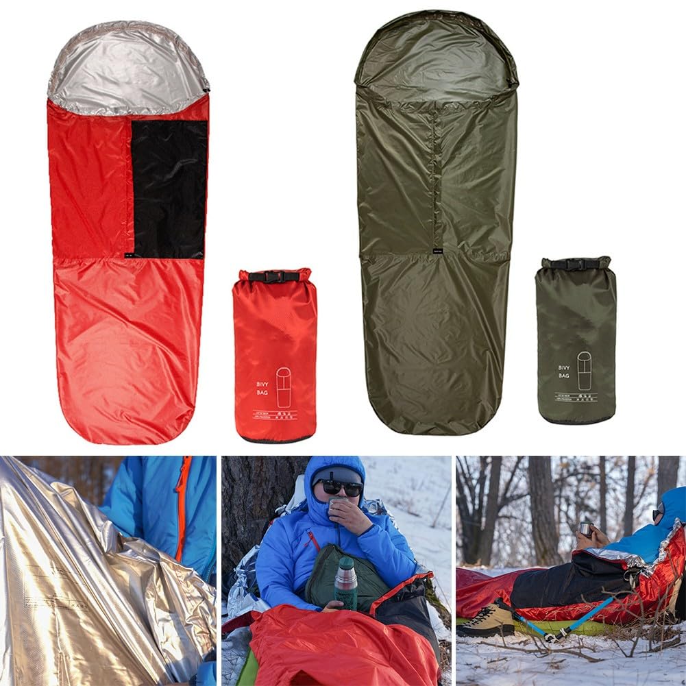 Leichter Biwaksack, atmungsaktiv, wasserdicht, wiederverwendbar – ideal für Camping