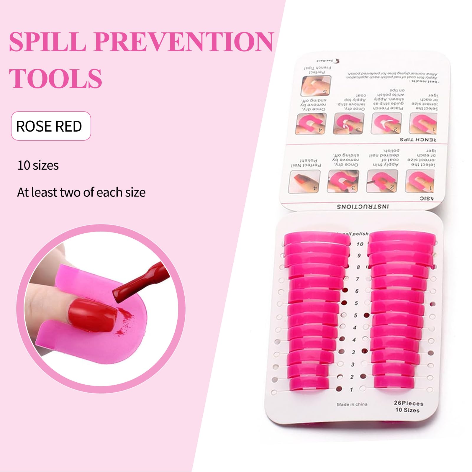 26pz Stencil Per Smalto lunette per french manicure1pz Penna Correttore Smalto 10 Misure Protezione Smalto Per Unghie Stencil Riutilizzabile Manicure In Polvere Ad Immersione Accessori
