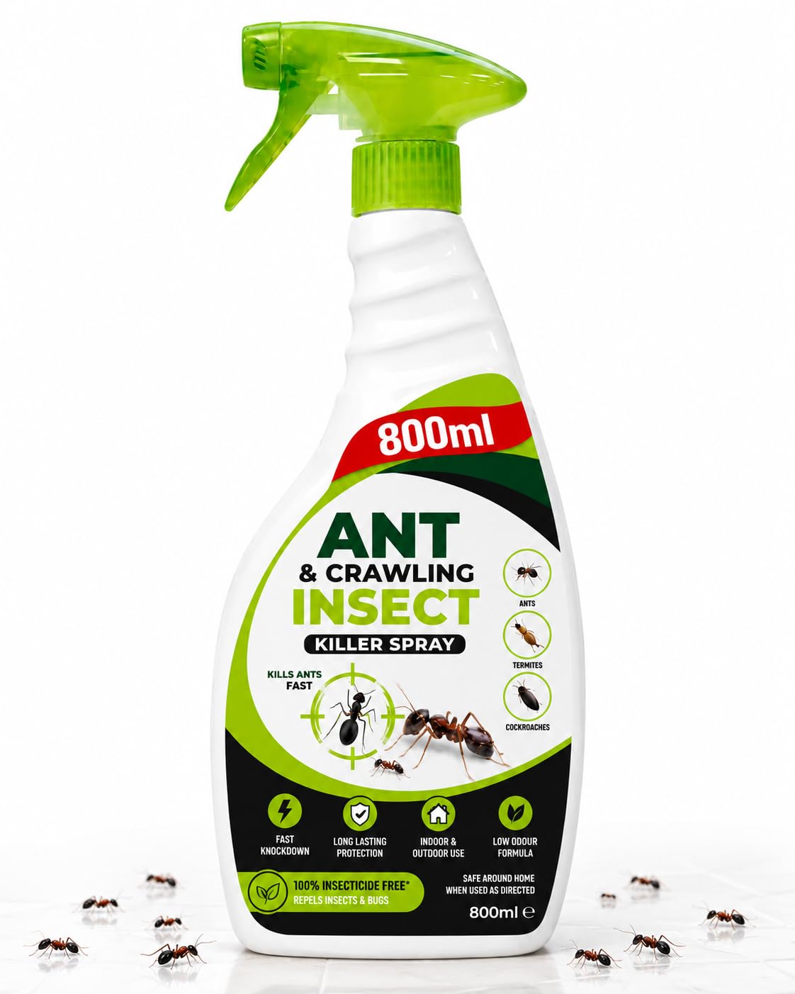 Ant Killer Spray 800ml – Fast Acting Ant Spray for Indoor & Outdoor Use, Powerful Ant Killer Outdoor Treatment, Residue-Free Pest Control, Pet & Child Friendly