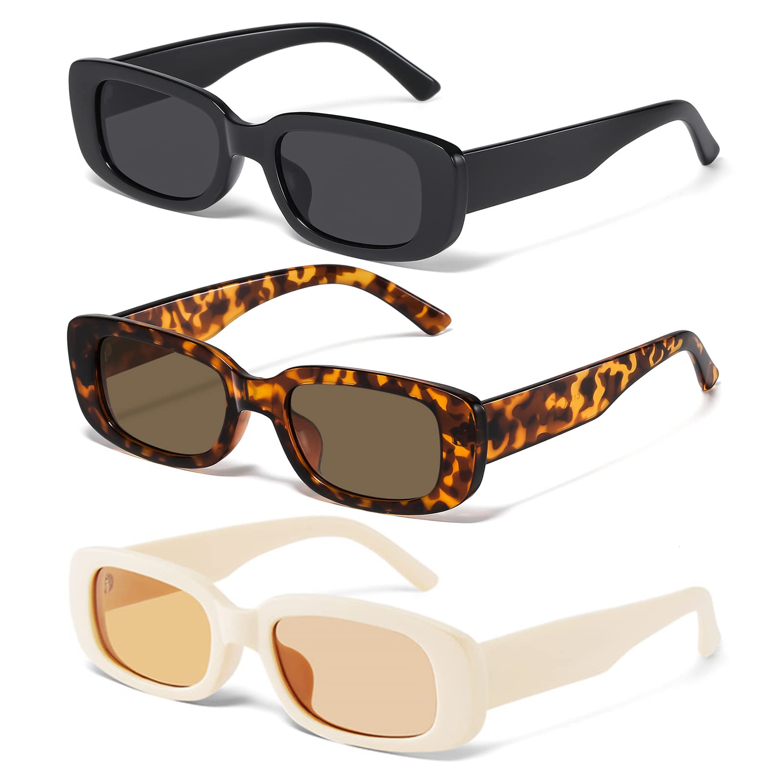 JASPIN Rectangle Sunglasses for Women Men Y2k Sun Glasses UV Protection