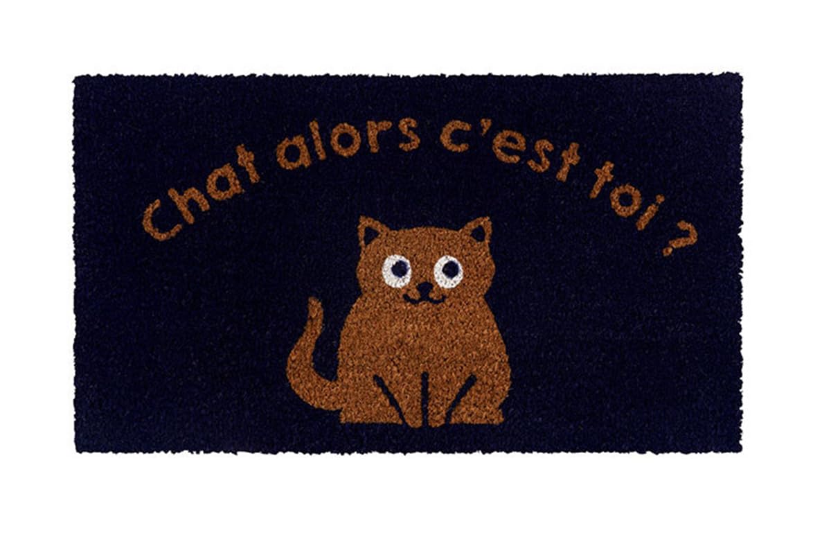 Paillasson Coco/PVC 70x40 cm Chat Alors tapis brosse robuste