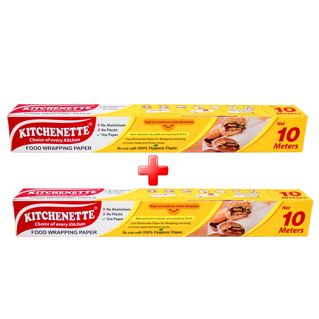 Kitchenette Food Wrapping 10 Meters 28 cm Pack of 2 || Food Grade || Microwave Safe || Unprinted Paper || Coreless Roll Inside wrap roti parantha Sandwich Burger & More! (B09M9RP2SY) Amazon Price History, Amazon Price Tracker