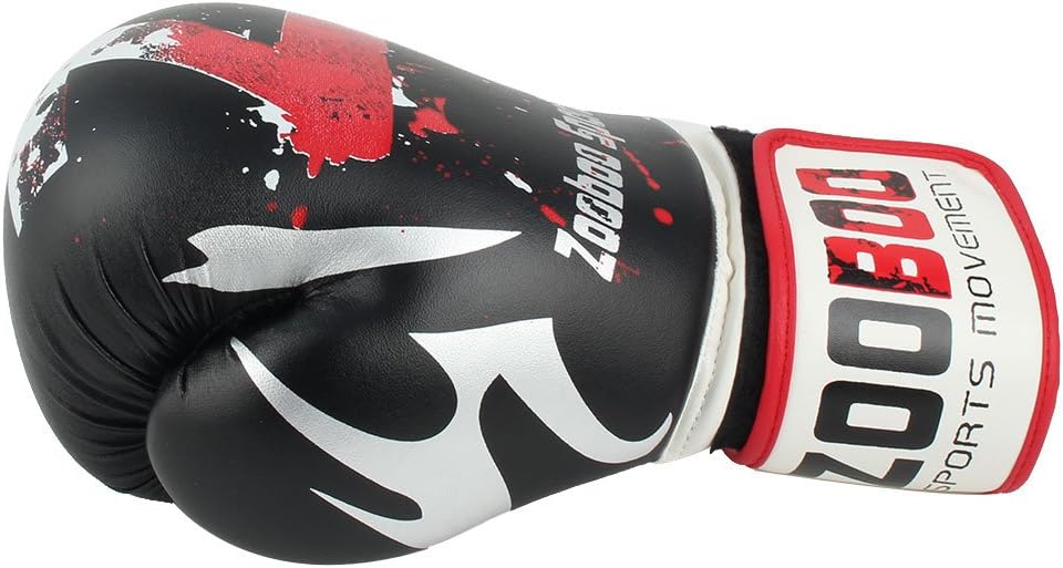 Ruilogod Adult Faux Leather Sparring Punching Bag Mitts Kickboxing Fighting Boxing Gloves 10oz Black (id: 37f 388 635 848 0d4