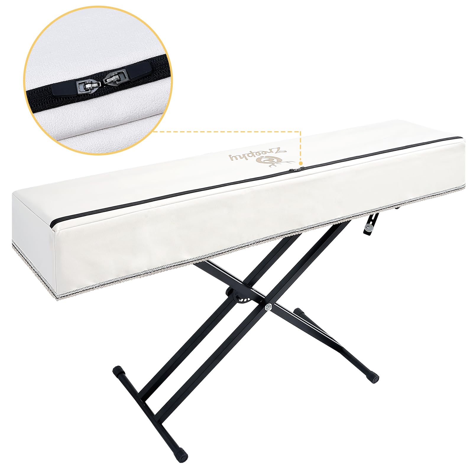 Housse de clavier de piano anti-poussière avec ouverture pour pupitre de design zippé, compatible avec les claviers numériques à 88 touches Yamaha P225 P223 P145 P143, claviers électroniques