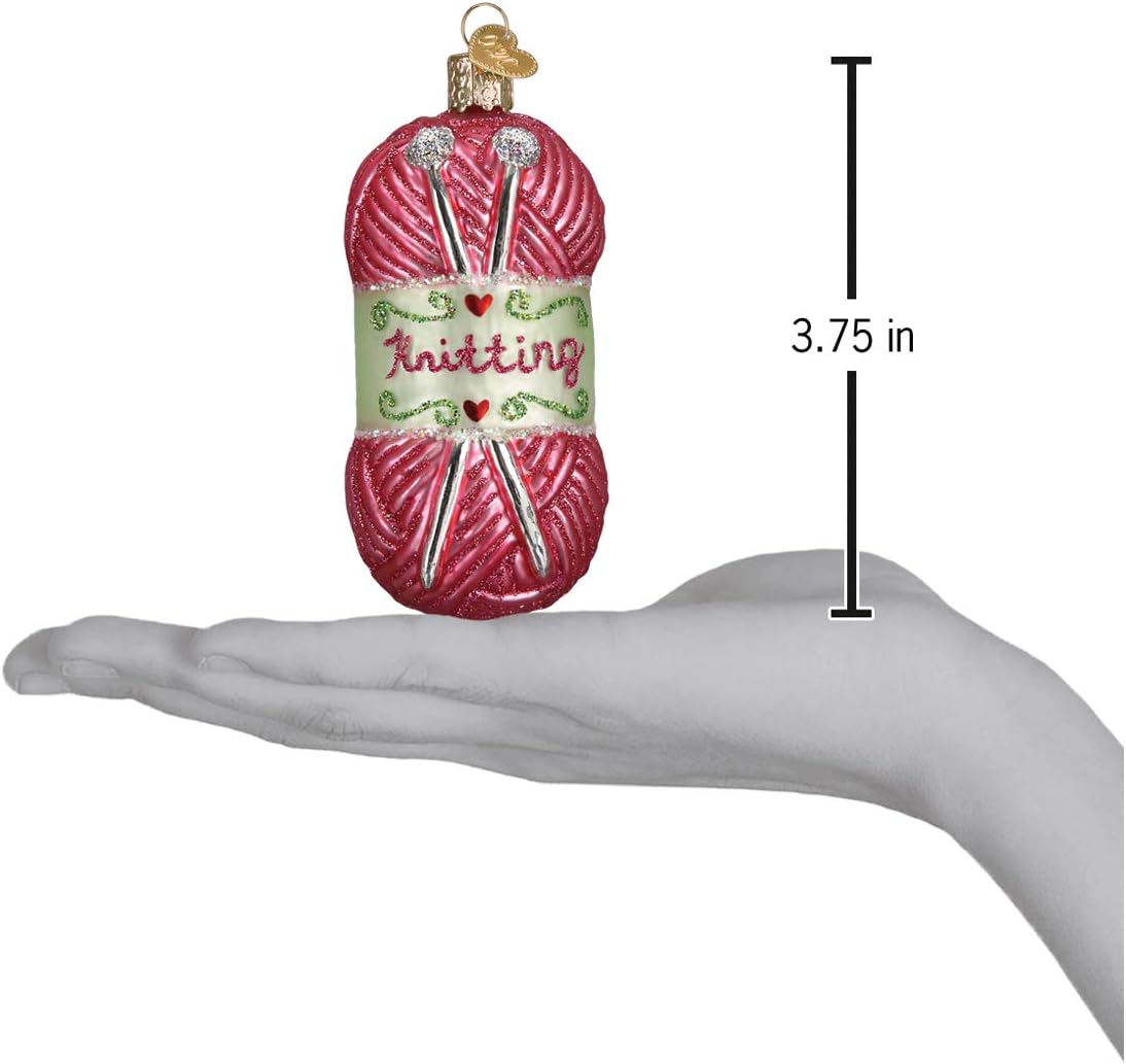Old World Christmas 32255 Hobbies Gifts Glass Blown Ornaments for Christmas Tree Knitting Yarn, 3.75 Inches - Image 5