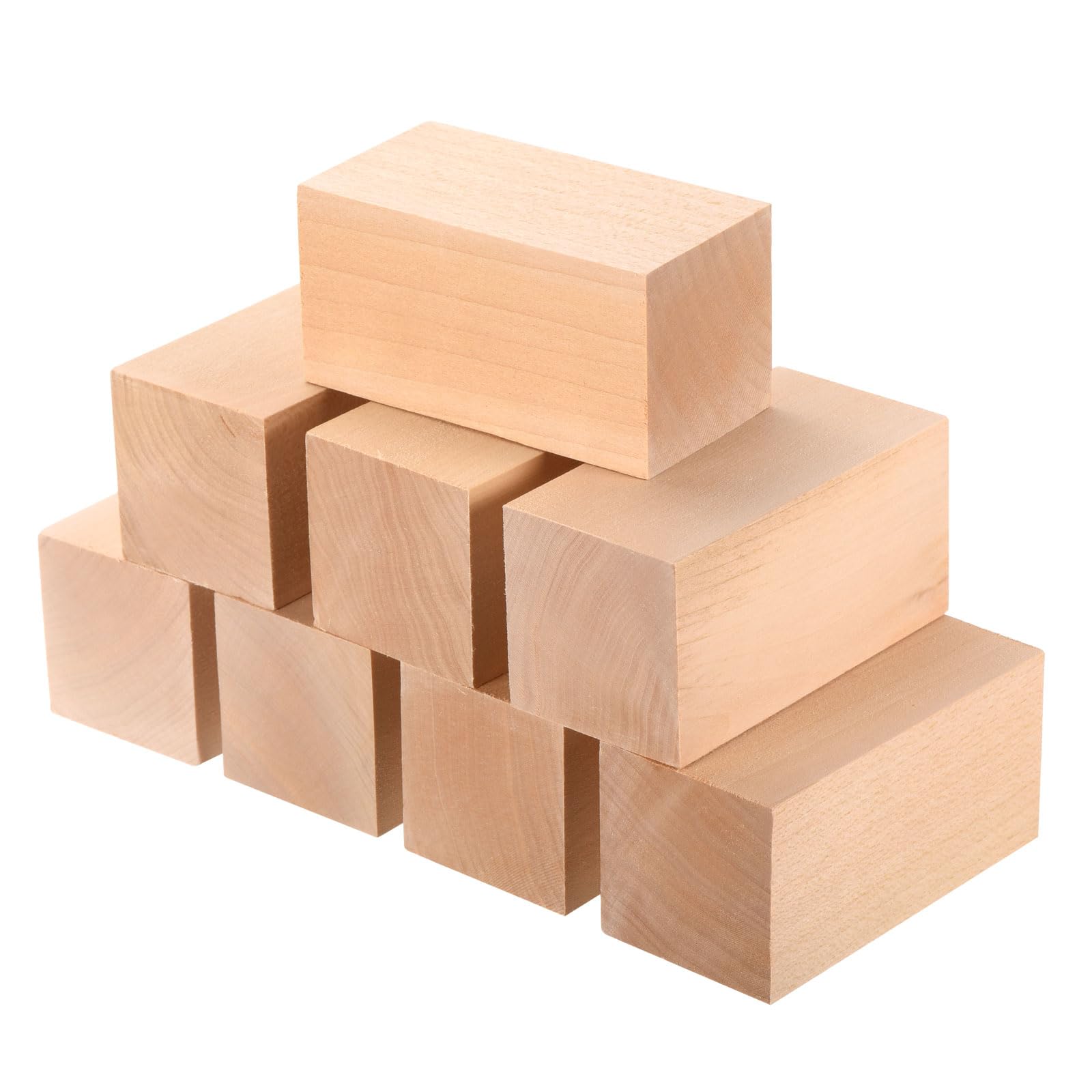 Amazon.co.jp: uxcell 8個入りバスウッド彫刻ブロック 10cm×5cm×5cm